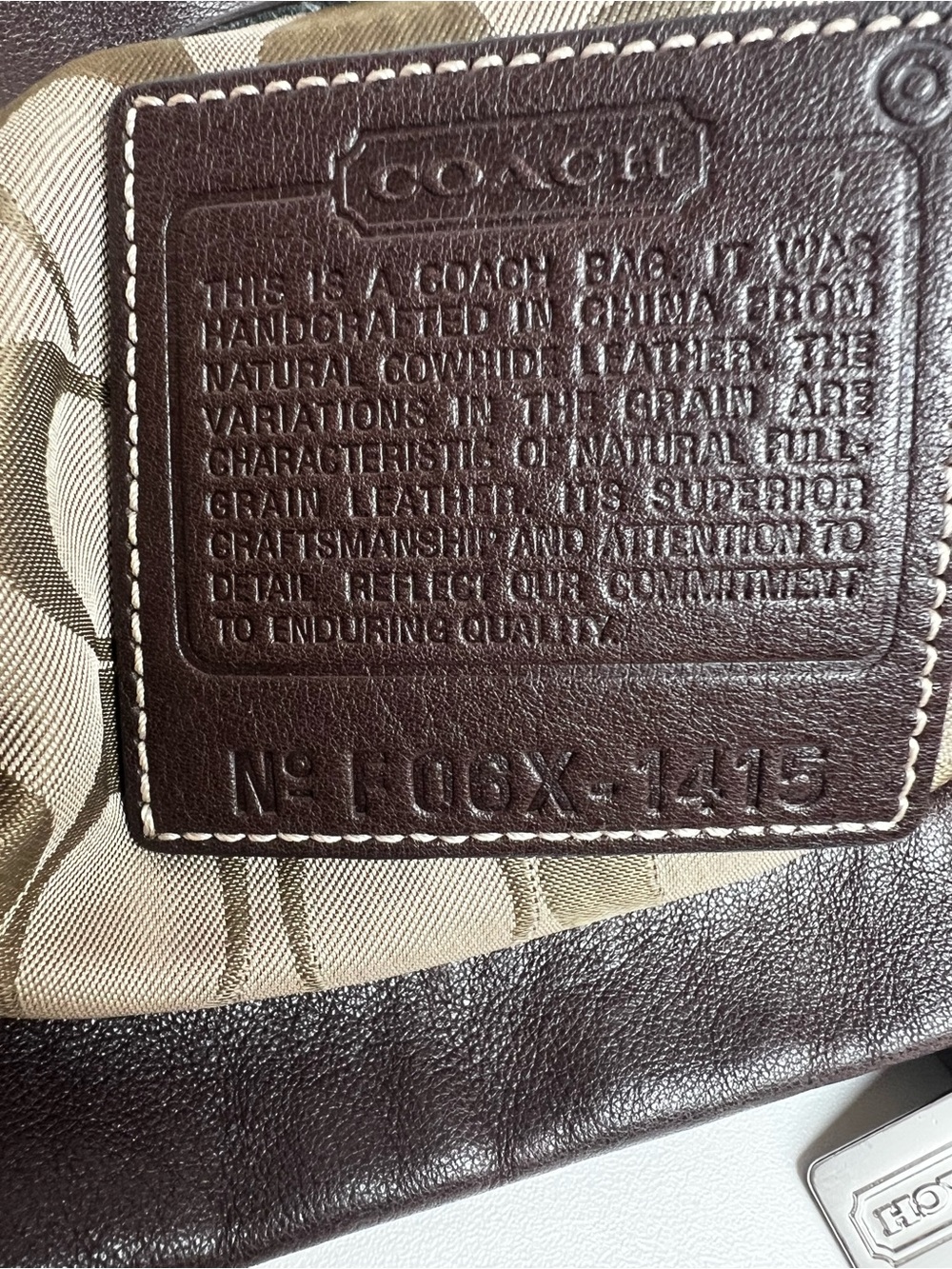 Coach Soho Duffle Brown Leather Slim Crossbody Bag Shoulder Purse Grommets 1415 - Picture 9 of 14
